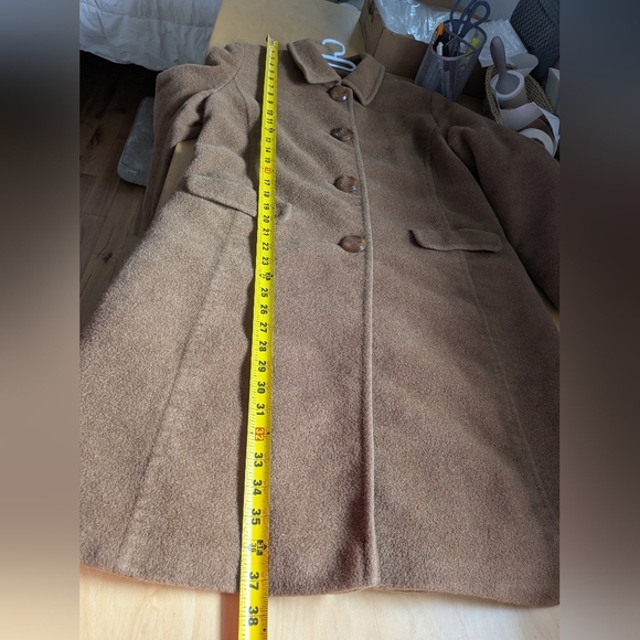 HUCKE Women Winter Trench Coat Tan Color 2 Front Pockets No Size, No Frabric - Picture 9 of 9